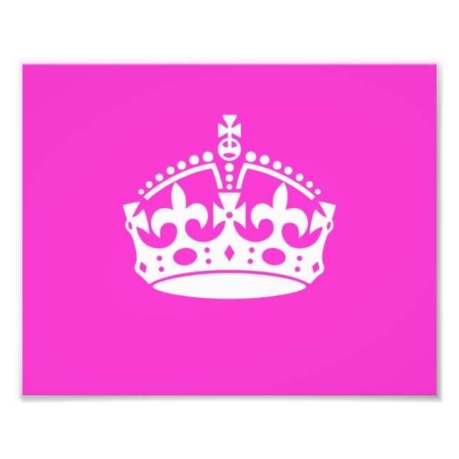 BEHÅLLA LUGN KRONA Royal ikon på Rosa Anpassa den Fototryck (Framsidan)