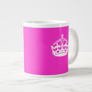 BEHÅLLA LUGN KRONA Royal ikon på Rosa Anpassa den Jumbo Mugg