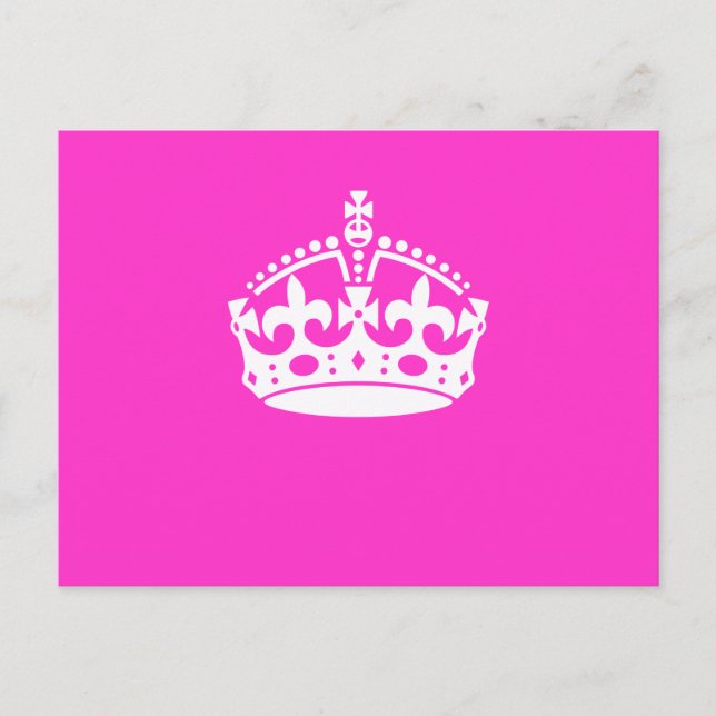 BEHÅLLA LUGN KRONA Royal ikon på Rosa Anpassa den Vykort (Framsida)