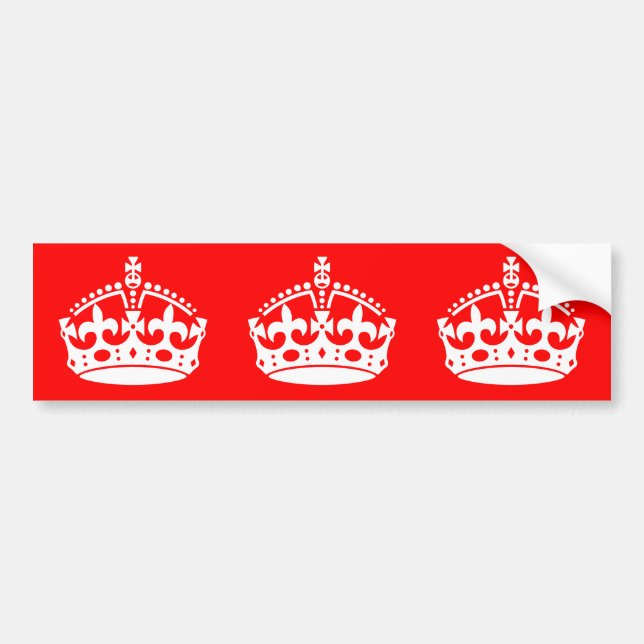 BEHÅLLA LUGN KRONA Symbol på Fire Red Anpassa den Bildekal (Framsidan)