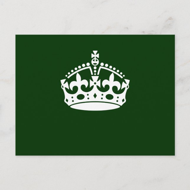 BEHÅLLA LUGN KRONA Symbol på Grönt Decor Vykort (Framsida)