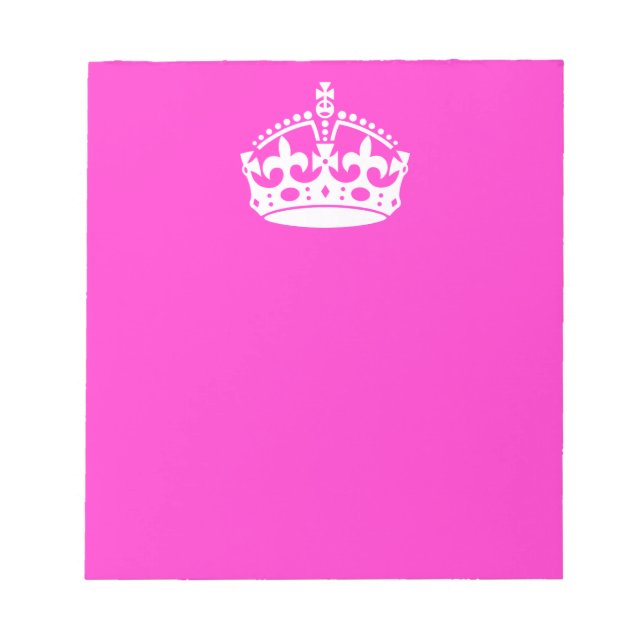 BEHÅLLA LUGN KRONA Symbol på Shock rosa Decor Anteckningsblock (Framsida)