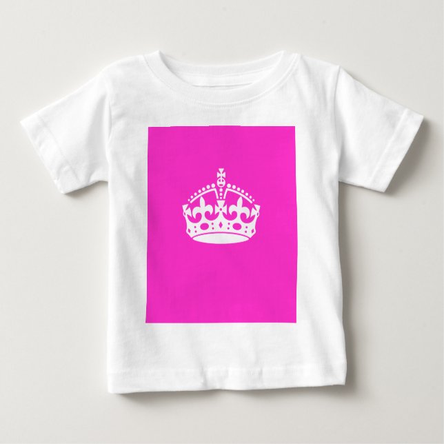 BEHÅLLA LUGN KRONA Symbol på Shock rosa Decor T-shirt (Framsida)