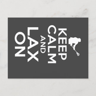 Behålla Lugn Lacrosse Canvas Meddelande Vykort