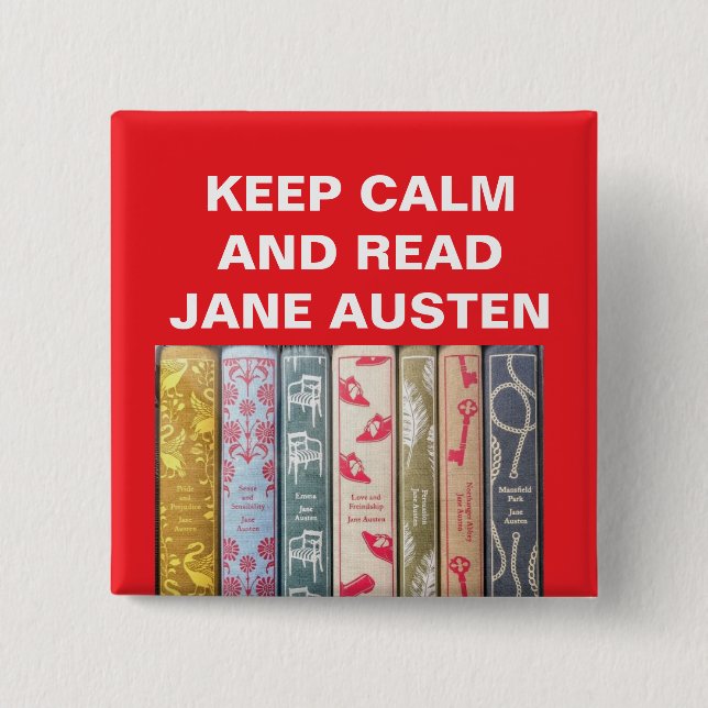 Behålla Lugn, Läs Jane Austen Knapp (Framsida)