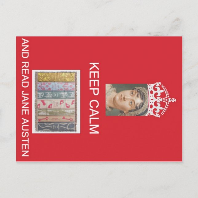 Behålla Lugn, Läs Jane Austen Vykort (Framsida)