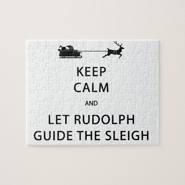 Behålla Lugn Let Rudolph Guide Sleigh Pussel (Horisontell)