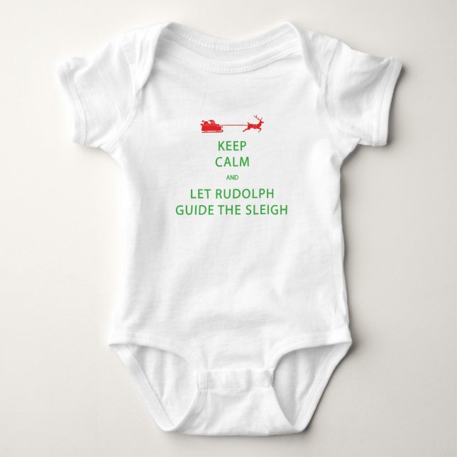 Behålla Lugn Let Rudolph Guide Sleigh T-shirt (Framsida)