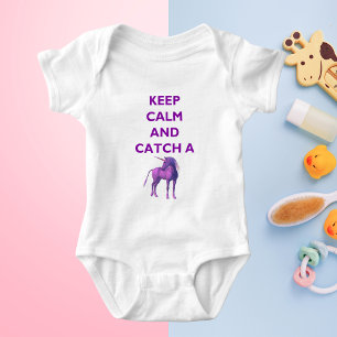 Behålla Lugn, Lila Unicorn Baby Jersey Bodykostym Tee Shirt