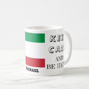 Behålla Lugn med Italien Flagga Kaffe Mugg