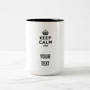 Behålla Lugn med text Två-Tonad Mugg