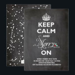 Behålla Lugn Merry on Chalkboard Julfest Inbjudan<br><div class="desc">Designad av tjock*fa*tin. Enkel att anpassa med egen text,  bild eller bild. Kontakta tjock*fa*tin direkt om du vill ha anpassningsbar. Avgifter för anpassningsbar gäller. www.zazzle.com/fat_fa_tin www.zazzle.com/color_therapy www.zazzle.com/fatfatin_blue_knot www.zazzle.com/fatfatin_red_knot www.zazzle.com/fatfatin_mini_me www.zazzle.com/fatfatin_box www.zazzle.com/fatfatin_design www.zazzle.com/fatfatin_ink.</div>