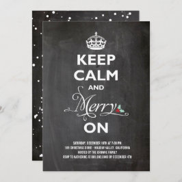 Behålla Lugn Merry on Chalkboard Julfest Inbjudan