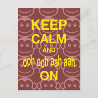 Behålla Lugn och Aah Aah Aah on Monkey Art Print Vykort