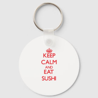 Behålla lugn och ät Sushi Nyckelring