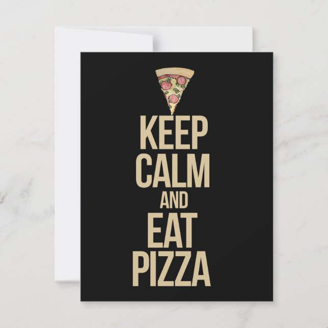 Behålla lugn och äta pizza inbjudningar (Framsida)