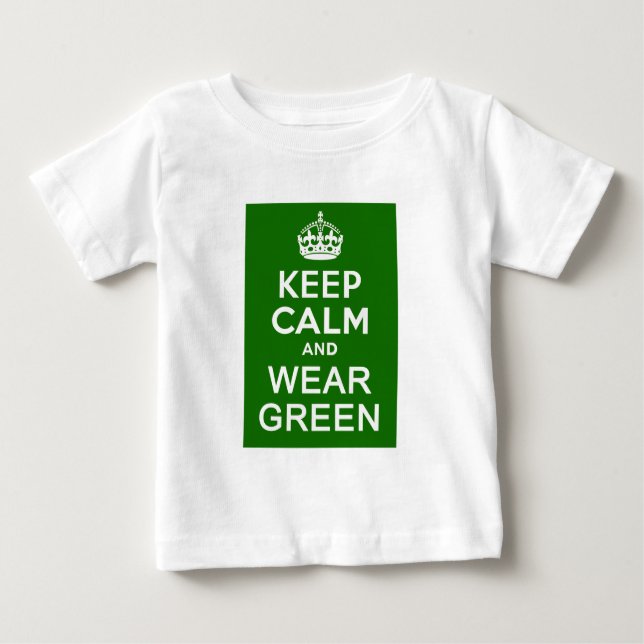BEHÅLLA LUGN OCH BÄRA GRÖNT för " " St Pats Day " Tee (Framsida)