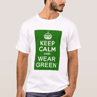BEHÅLLA LUGN OCH BÄRA GRÖNT för " " St Pats Day " Tee Shirt