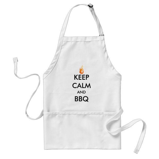 Behålla Lugn och BBQ Funny Cute Cooking Apron Förkläde (Framsidan)