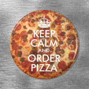 Behålla Lugn och beställ Pizza Photo Magnet