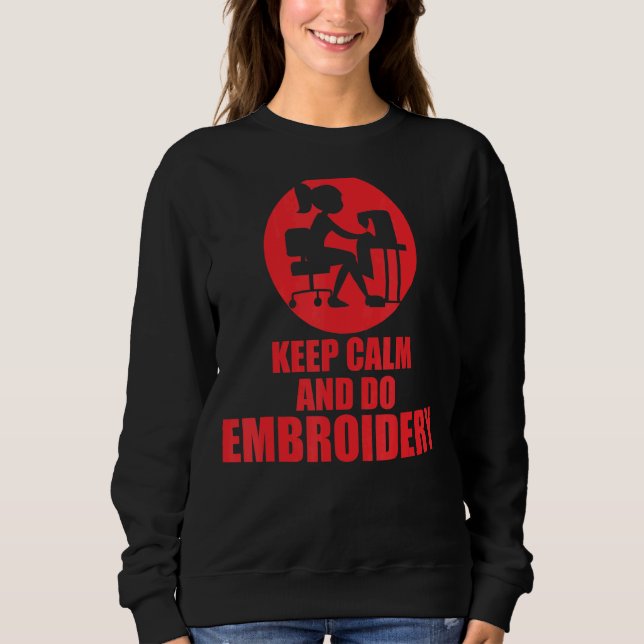Behålla Lugn och broderier T Shirt (Framsida)