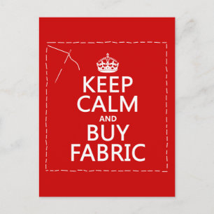 Behålla Lugn och Buy Fabric (all färger) Vykort