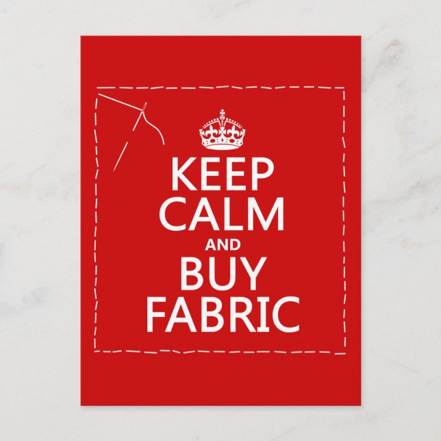 Behålla Lugn och Buy Fabric (all färger) Vykort (Framsida)