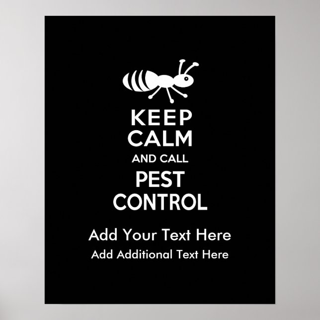 Behålla Lugn- och call Pest Control Exterminal Poster (Framsidan)