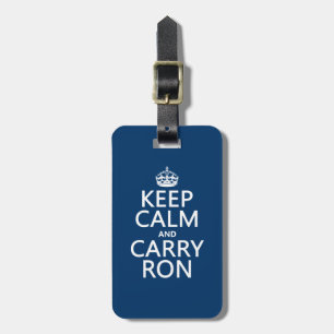 Behålla Lugn och Carry Ron (eventuellt färg) Bagagebricka