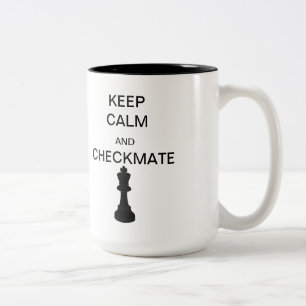 Behålla Lugn och Castle/Checkmate Two-Tone Mugg