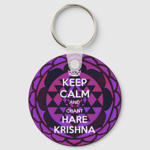 Behålla Lugn och Chant Hare Krishna Nyckelring
