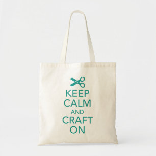 Behålla Lugn och Craft On Tote Bag Tygkasse