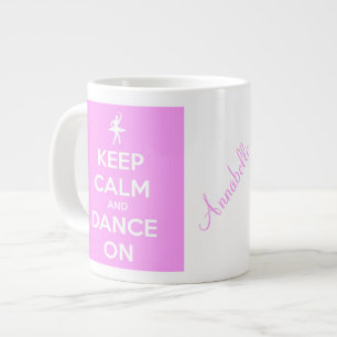 Behålla Lugn och Dance på Rosa Jumbo Mugg