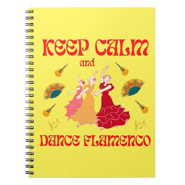Behålla lugn och dans Flamenco Anteckningsbok (Framsidan)