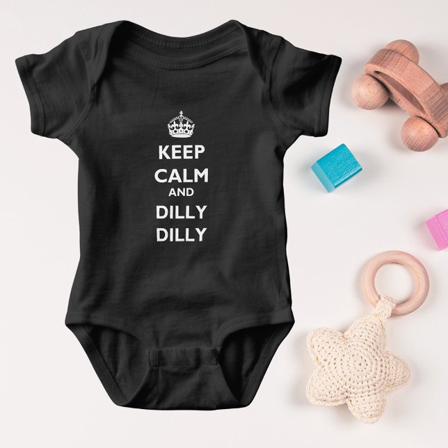 Behålla Lugn och Dilly Baby Jersey Bodykostym Tee (Keep Calm and Dilly Dilly Baby Jersey Bodysui)