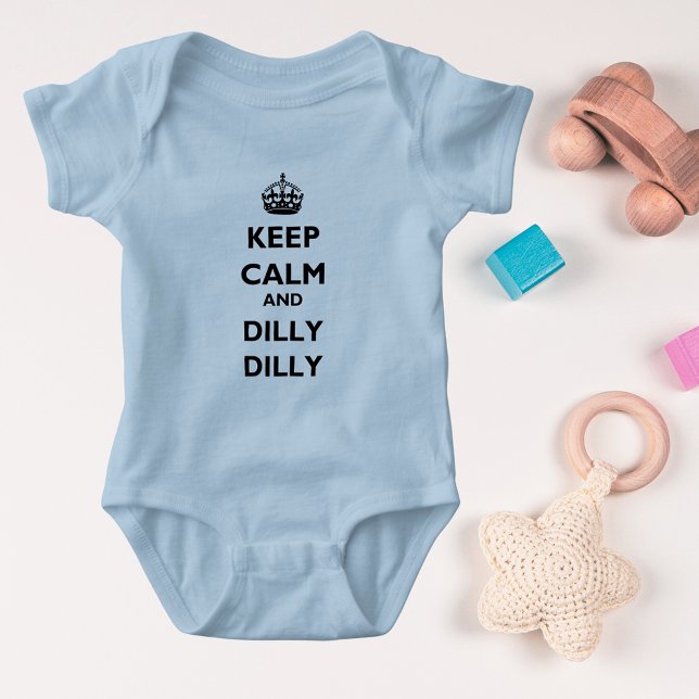 Behålla Lugn och Dilly Baby Jersey Lt Bodykostym Tee (Keep Calm and Dilly Dilly Baby Jersey Lt Bodysuit)