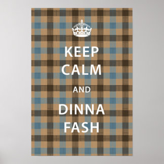 Behålla Lugn och Dinna Fash med Scottish Tartan Poster