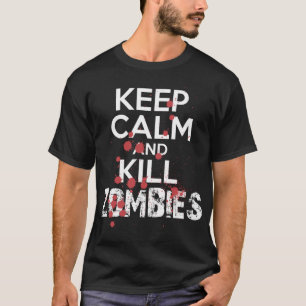 Behålla Lugn och Döda Zombies Manar Women Funny Ha T Shirt
