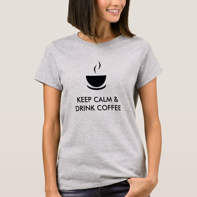 Behålla Lugn och Drag kaffe Tröja (Framsida)