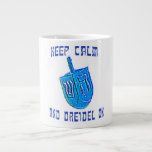 Behålla Lugn och Dreidel On Jumbo Mugg<br><div class="desc">En kosherskupe för Chanukah</div>