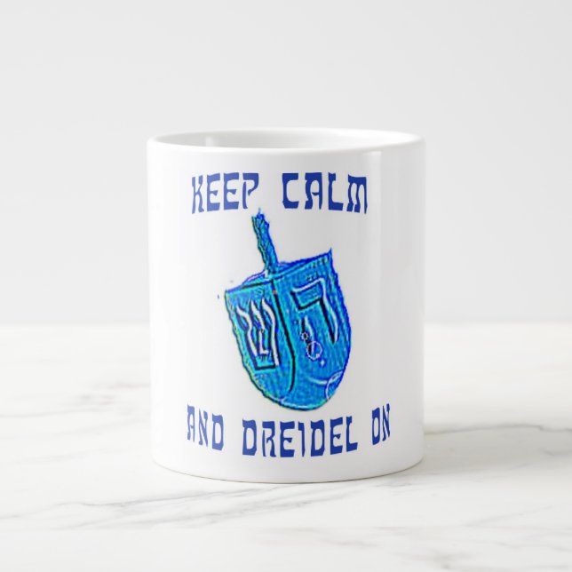 Behålla Lugn och Dreidel On Jumbo Mugg (Framsidan)