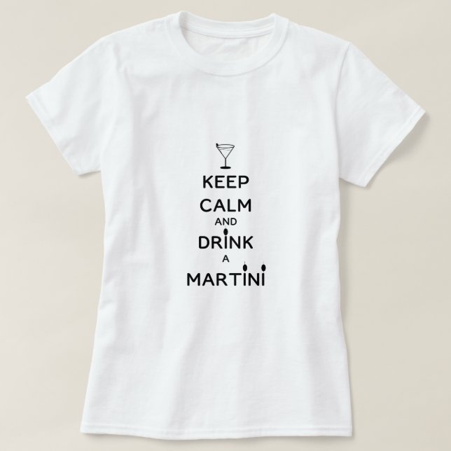 Behålla Lugn och Drink A Martini Bachelorette Part T Shirt (Design framsida)