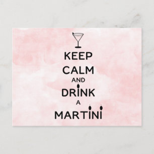Behålla Lugn och Drink A Martini Vykort