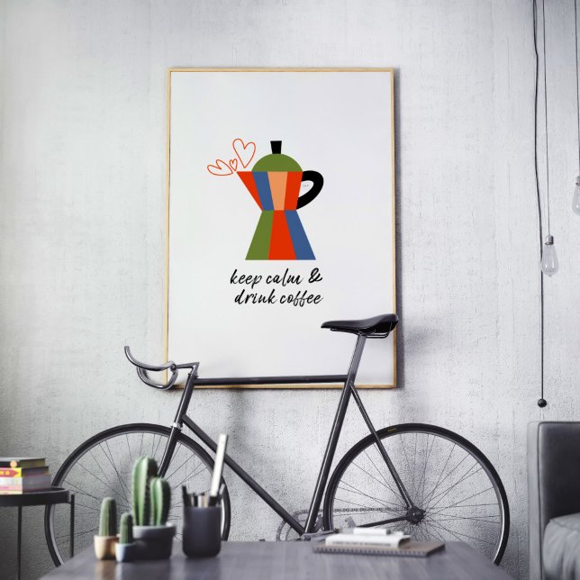 Behålla Lugn och dryck Kaffekaffe Pot Poster (Keep calm and drink coffee poster)