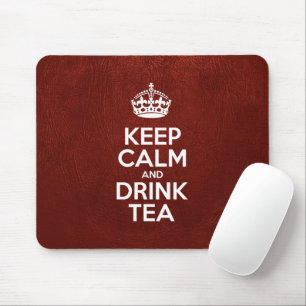 Behålla Lugn och dryck Tea, rött läder, Krona Musmatta