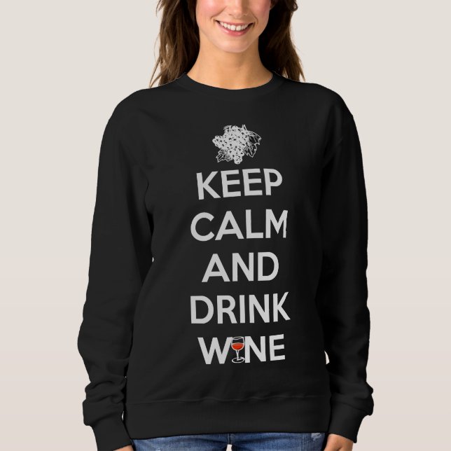 Behålla Lugn och dryck Vin Passande Scoop T Shirt (Framsida)