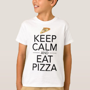 Behålla Lugn och Eat Pizza Funny italiensk mat Äls T Shirt