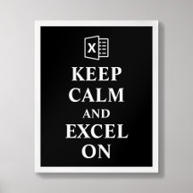 Behålla Lugn och Excel On Accounting Poster