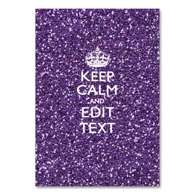 Behålla Lugn och få din textglor Mauve Bordsnummer (Framsidan)