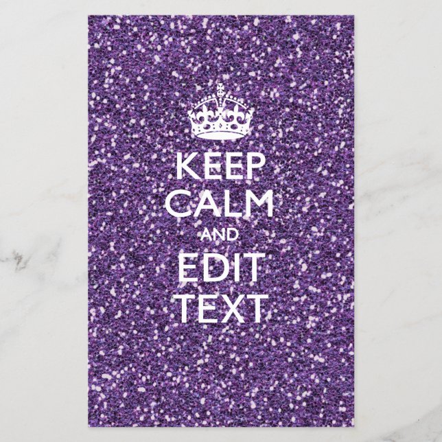 Behålla Lugn och få din textglor Mauve Flygblad (Framsidan)